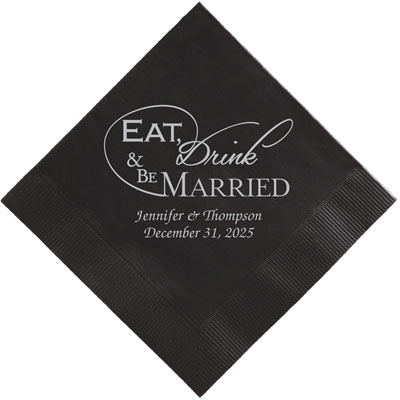 Wedded Bliss Personalized 3-Ply Napkins by Embossed Graphics