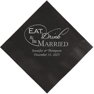 Wedded Bliss Personalized 3-Ply Napkins by Embossed Graphics Wedded Bliss Personalized 3-Ply Napkins by Embossed Graphics