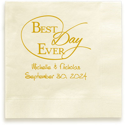 Best Day Ever Personalized 3-Ply Napkins by Embossed Graphics