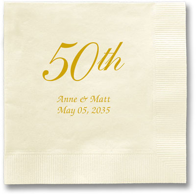 50th Wedding Anniversary Personalized 3-Ply Napkins by Embossed Graphics