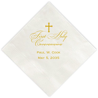 First Holy Communion Personalized 3-Ply Napkins by Embossed Graphics