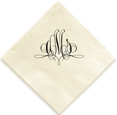 Paris Monogram Personalized 3-Ply Napkins by Embossed Graphics