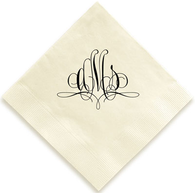 Paris Monogram Personalized 3-Ply Napkins by Embossed Graphics Paris Monogram Personalized 3-Ply Napkins by Embossed Graphics