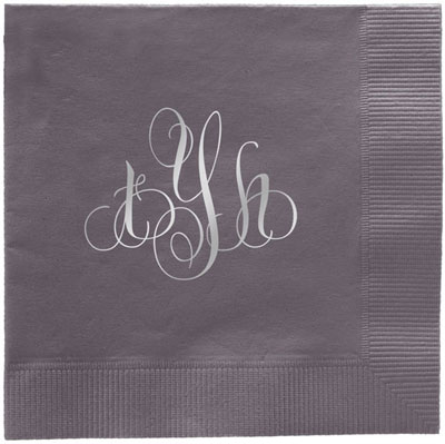 Elise Monogram Personalized 3-Ply Napkins by Embossed Graphics