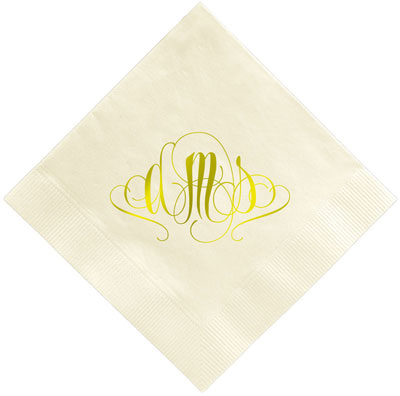 Madrid Monogram Personalized 3-Ply Napkins by Embossed Graphics