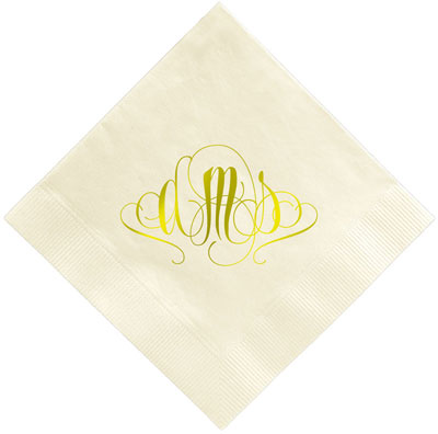 Madrid Monogram Personalized 3-Ply Napkins by Embossed Graphics Madrid Monogram Personalized 3-Ply Napkins by Embossed Graphics