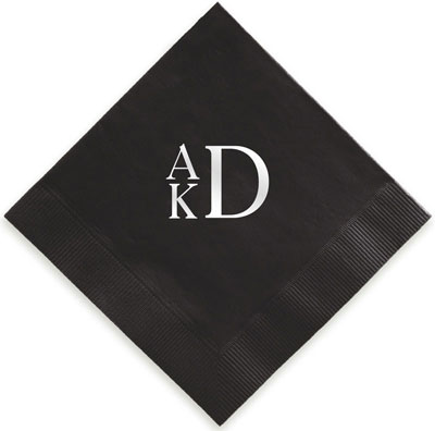 Stacked Monogram Personalized 3-Ply Napkins by Embossed Graphics