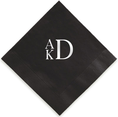 Stacked Monogram Personalized 3-Ply Napkins by Embossed Graphics Stacked Monogram Personalized 3-Ply Napkins by Embossed Graphics