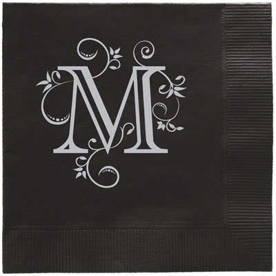 Flourishing Meadow Initial Personalized 3-Ply Napkins by Embossed Graphics