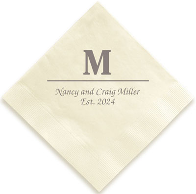 Initial and Name Personalized 3-Ply Napkins by Embossed Graphics