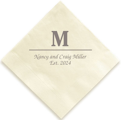 Initial and Name Personalized 3-Ply Napkins by Embossed Graphics Initial and Name Personalized 3-Ply Napkins by Embossed Graphics