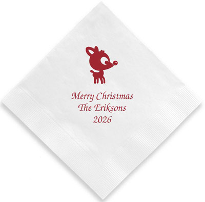 Reindeer Personalized 3-Ply Napkins by Embossed Graphics