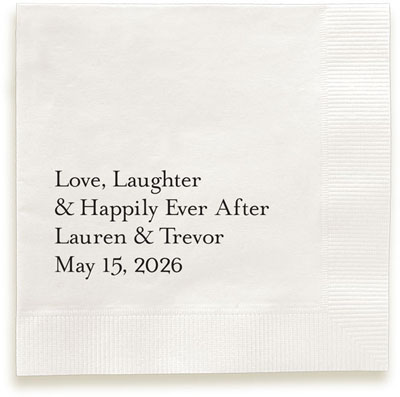 Joyous Personalized 3-Ply Napkins by Embossed Graphics Joyous Personalized 3-Ply Napkins by Embossed Graphics