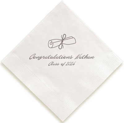 Graduation Scroll Personalized 3-Ply Napkins by Embossed Graphics Graduation Scroll Personalized 3-Ply Napkins by Embossed Graphics