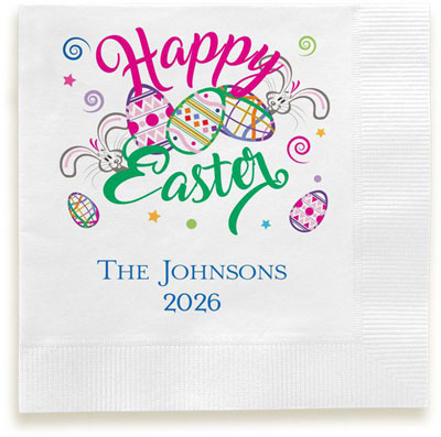 Happy Easter Personalized 3-Ply Napkins by Embossed Graphics Happy Easter Personalized 3-Ply Napkins by Embossed Graphics