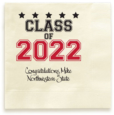 Class Of Graduation Personalized 3-Ply Napkins by Embossed Graphics