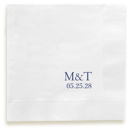 Modern Couple Personalized 3-Ply Napkins by Embossed Graphics