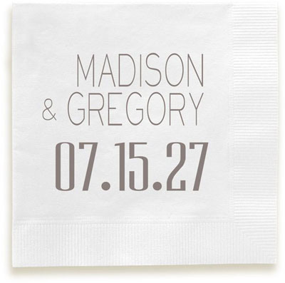 Soho Wedding Personalized 3-Ply Napkins by Embossed Graphics Soho Wedding Personalized 3-Ply Napkins by Embossed Graphics