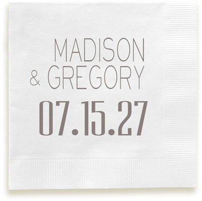 Soho Wedding Personalized 3-Ply Napkins by Embossed Graphics