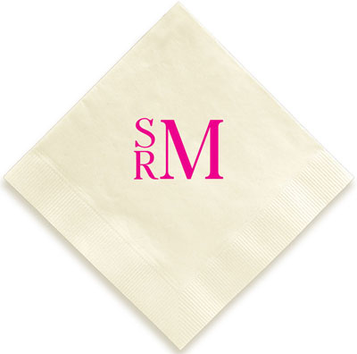 Stacked Monogram Personalized 3-Ply Napkins by Embossed Graphics