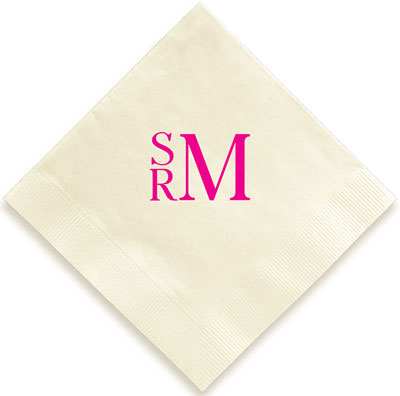 Stacked Monogram Personalized 3-Ply Napkins by Embossed Graphics Stacked Monogram Personalized 3-Ply Napkins by Embossed Graphics