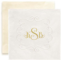 Camden Embossed-Frame Monogram Personalized 3-Ply Napkins by Embossed Graphics