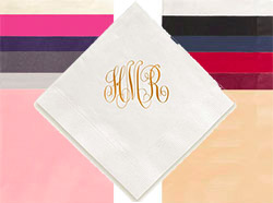 Delavan Monogram Personalized 3-Ply Napkins by Embossed Graphics