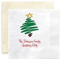 Festive Christmas Tree Personalized 3-Ply Napkins by Embossed Graphics