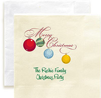 Merry Christmas Ornament Personalized 3-Ply Napkins by Embossed Graphics