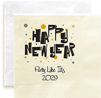 Happy New Year Personalized 3-Ply Napkins by Embossed Graphics