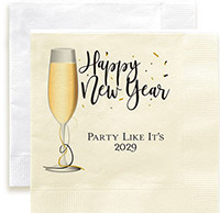 Toast To The New Year Personalized 3-Ply Napkins by Embossed Graphics