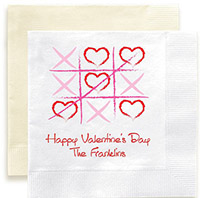 Valentine Tic Tac Toe Personalized 3-Ply Napkins by Embossed Graphics