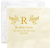 Wedding Serenity Personalized 3-Ply Napkins by Embossed Graphics
