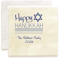 Happy Hanukkah Personalized 3-Ply Napkins by Embossed Graphics