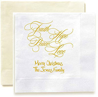 Faith Hope Peace Love Personalized 3-Ply Napkins by Embossed Graphics