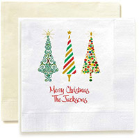 Christmas Trees Personalized 3-Ply Napkins by Embossed Graphics