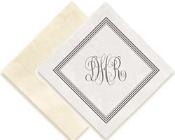 Embassy Delavan Monogram Personalized 3-Ply Napkins by Embossed Graphics