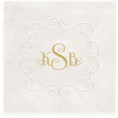Camden Embossed-Frame Monogram Personalized 3-Ply Napkins by Embossed Graphics Camden Embossed-Frame Monogram Personalized 3-Ply Napkins by Embossed Graphics
