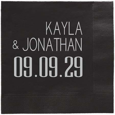 Soho Wedding Personalized 3-Ply Napkins by Embossed Graphics