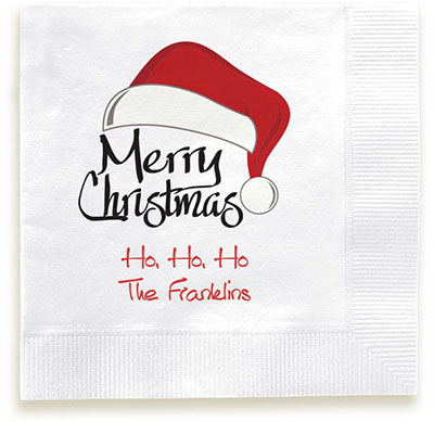 Merry Christmas Santa Personalized 3-Ply Napkins by Embossed Graphics Merry Christmas Santa Personalized 3-Ply Napkins by Embossed Graphics