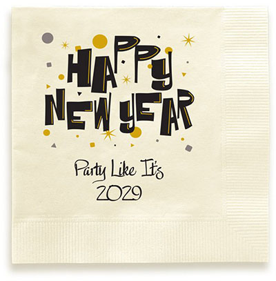 Happy New Year Personalized 3-Ply Napkins by Embossed Graphics