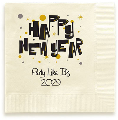 Happy New Year Personalized 3-Ply Napkins by Embossed Graphics Happy New Year Personalized 3-Ply Napkins by Embossed Graphics
