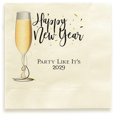 Toast To The New Year Personalized 3-Ply Napkins by Embossed Graphics
