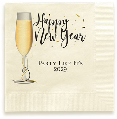 Toast To The New Year Personalized 3-Ply Napkins by Embossed Graphics Toast To The New Year Personalized 3-Ply Napkins by Embossed Graphics