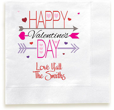 Happy Valentine's Day Personalized 3-Ply Napkins by Embossed Graphics