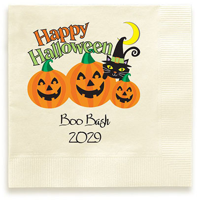 Happy Halloween Party Personalized 3-Ply Napkins by Embossed Graphics