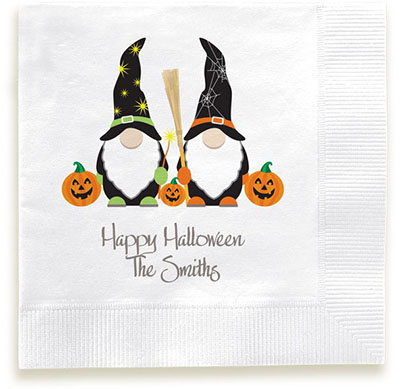 Happy Halloween Gnomes Personalized 3-Ply Napkins by Embossed Graphics