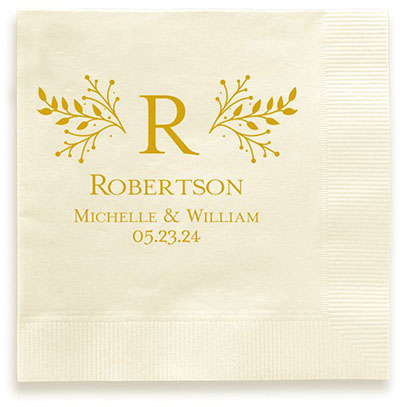Wedding Serenity Personalized 3-Ply Napkins by Embossed Graphics