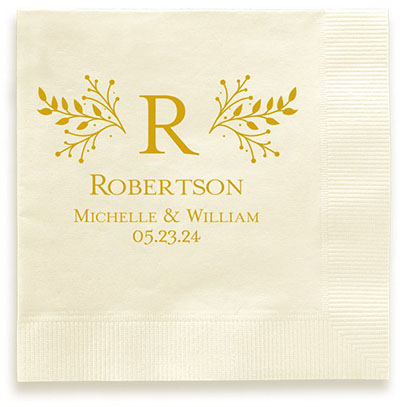 Wedding Serenity Personalized 3-Ply Napkins by Embossed Graphics Wedding Serenity Personalized 3-Ply Napkins by Embossed Graphics