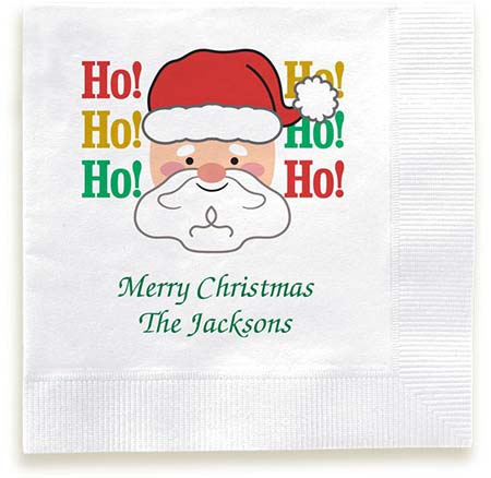 Ho Ho Ho Santa Claus Personalized 3-Ply Napkins by Embossed Graphics